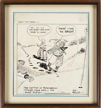 DOW WALLING (1902-1987) The Matter of Remembering Strokes Made Easy - The Divot System. [CARTOONS / COMICS / GOLF]